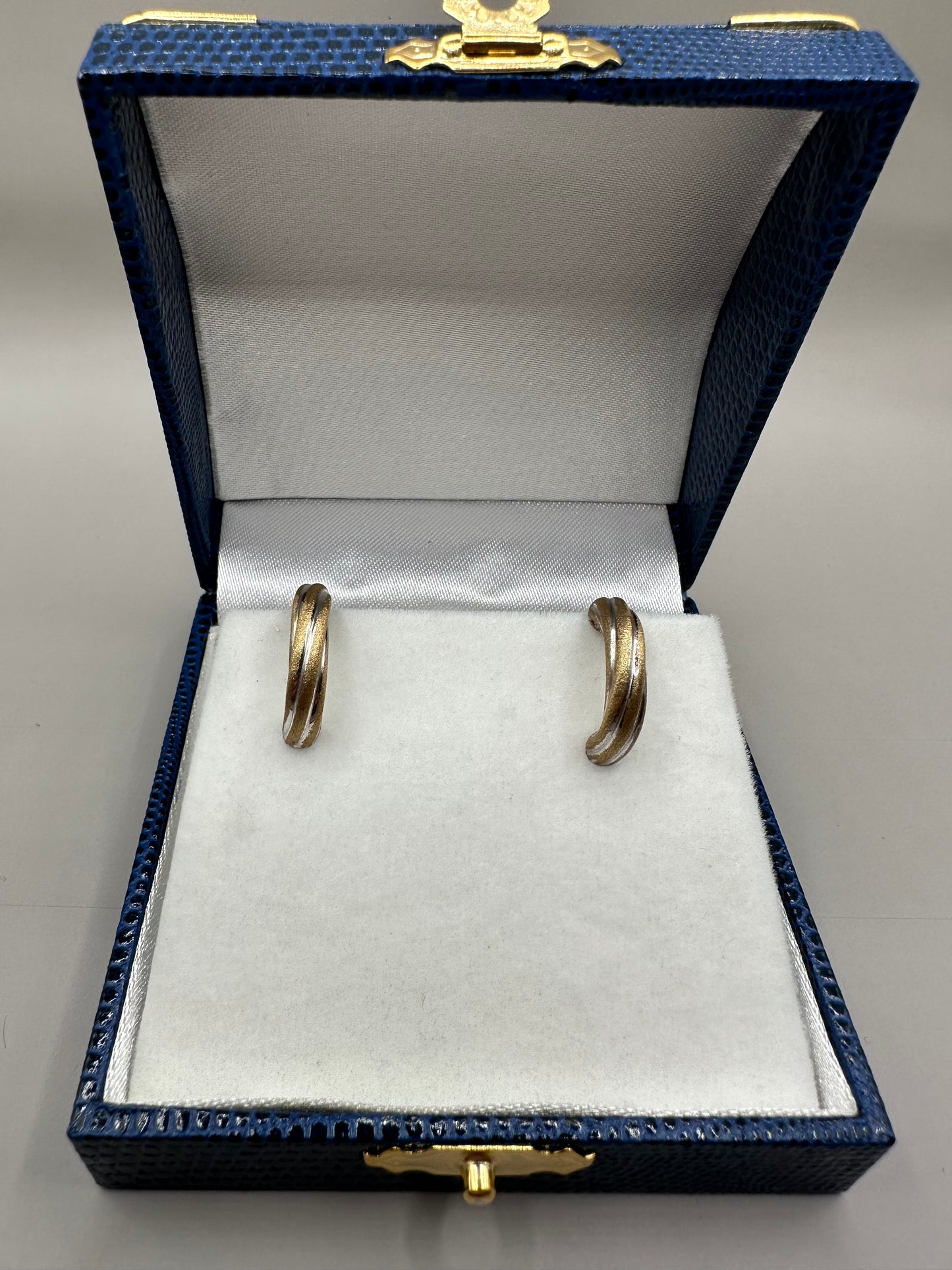 Two Tone Huggie Earrings