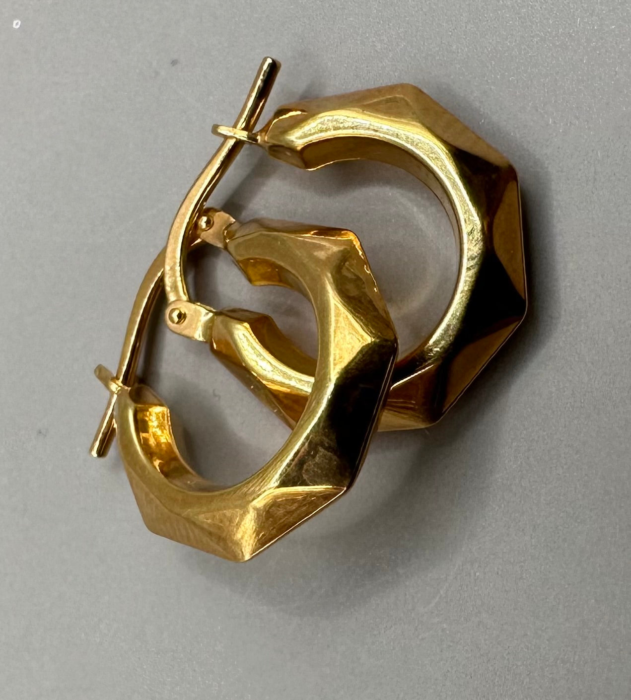 Spike Hoop Yellow Gold Earring