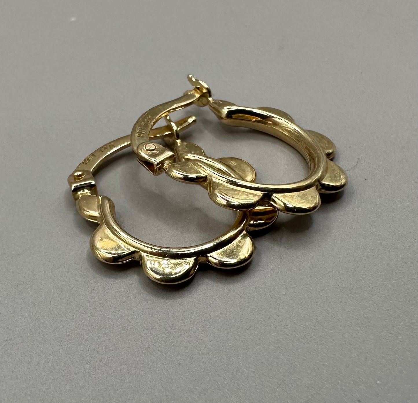 Flower Petal Yellow Gold Earrings