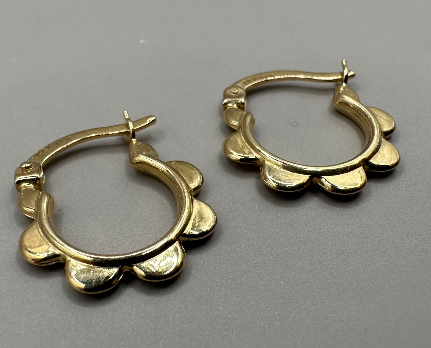 Flower Petal Yellow Gold Earrings