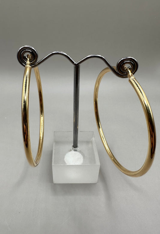 Big Hoop Yellow Gold Earring