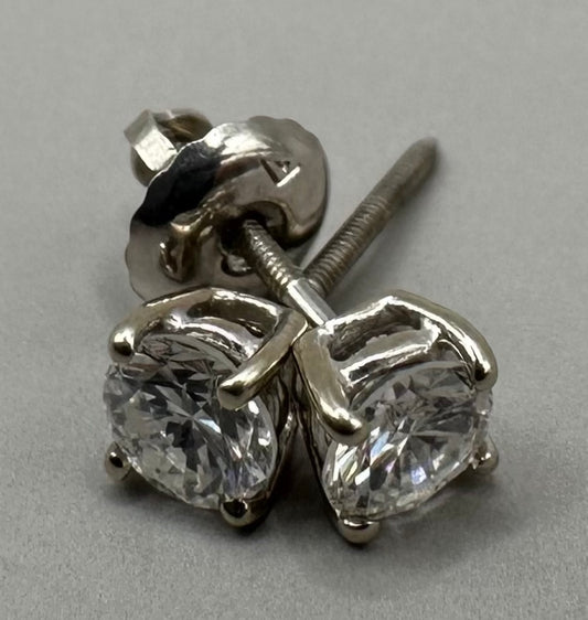Diamond Studded White Gold Earrings