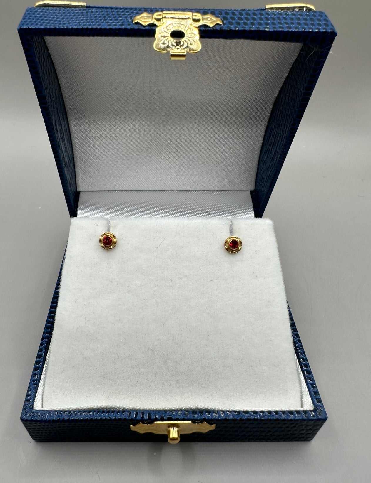 Ruby Yellow Gold Studded Earrings