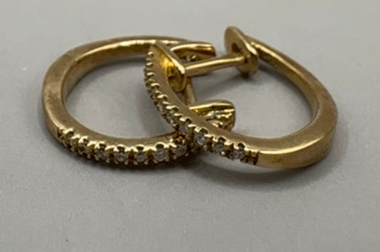 Huggie Diamond Yellow Gold Earrings