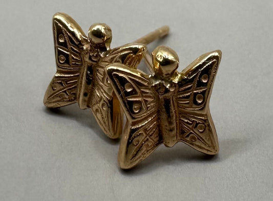 Butterfly Yellow Gold Earrings