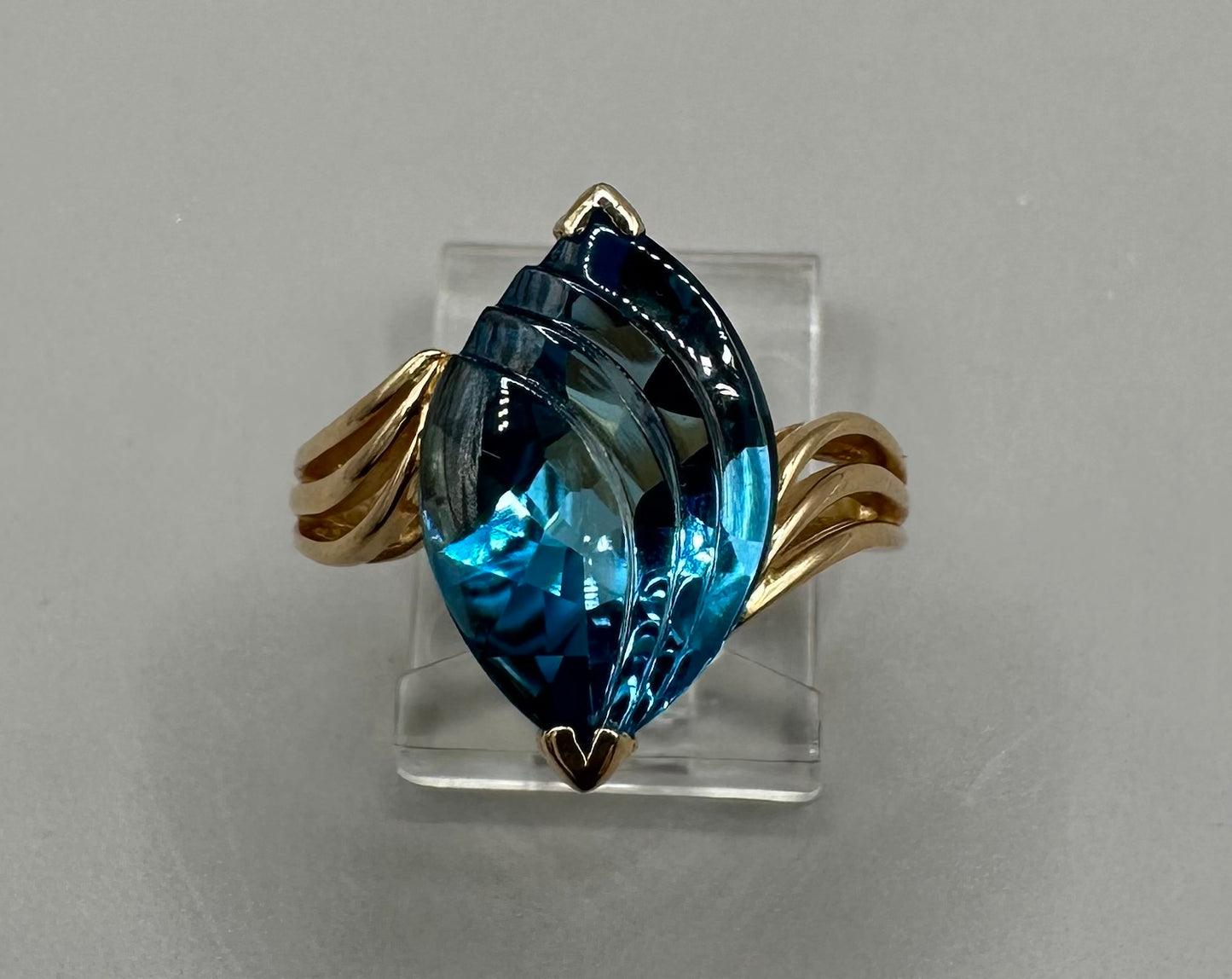 London Blue Topaz Yellow Gold Ring