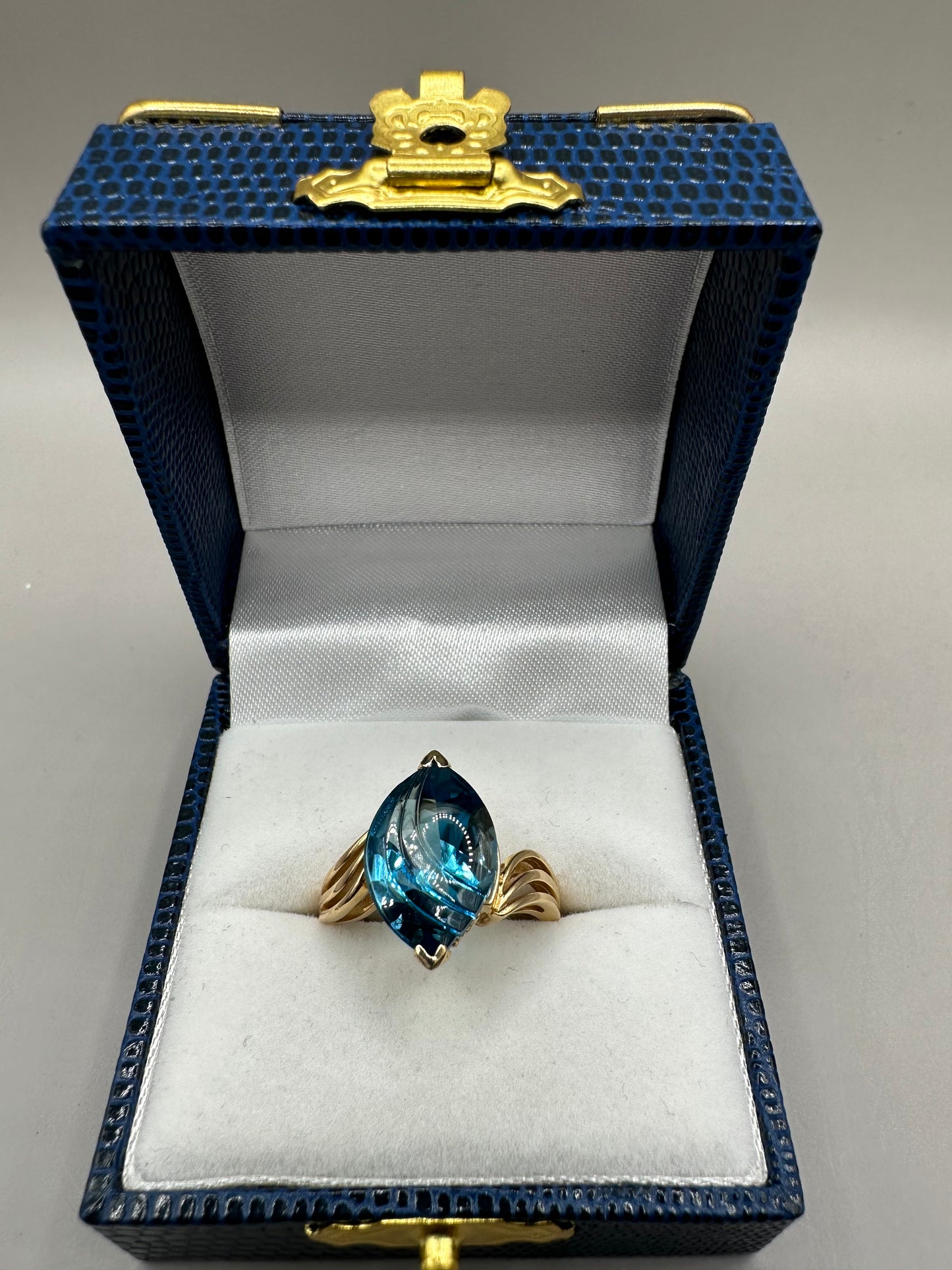 London Blue Topaz Yellow Gold Ring