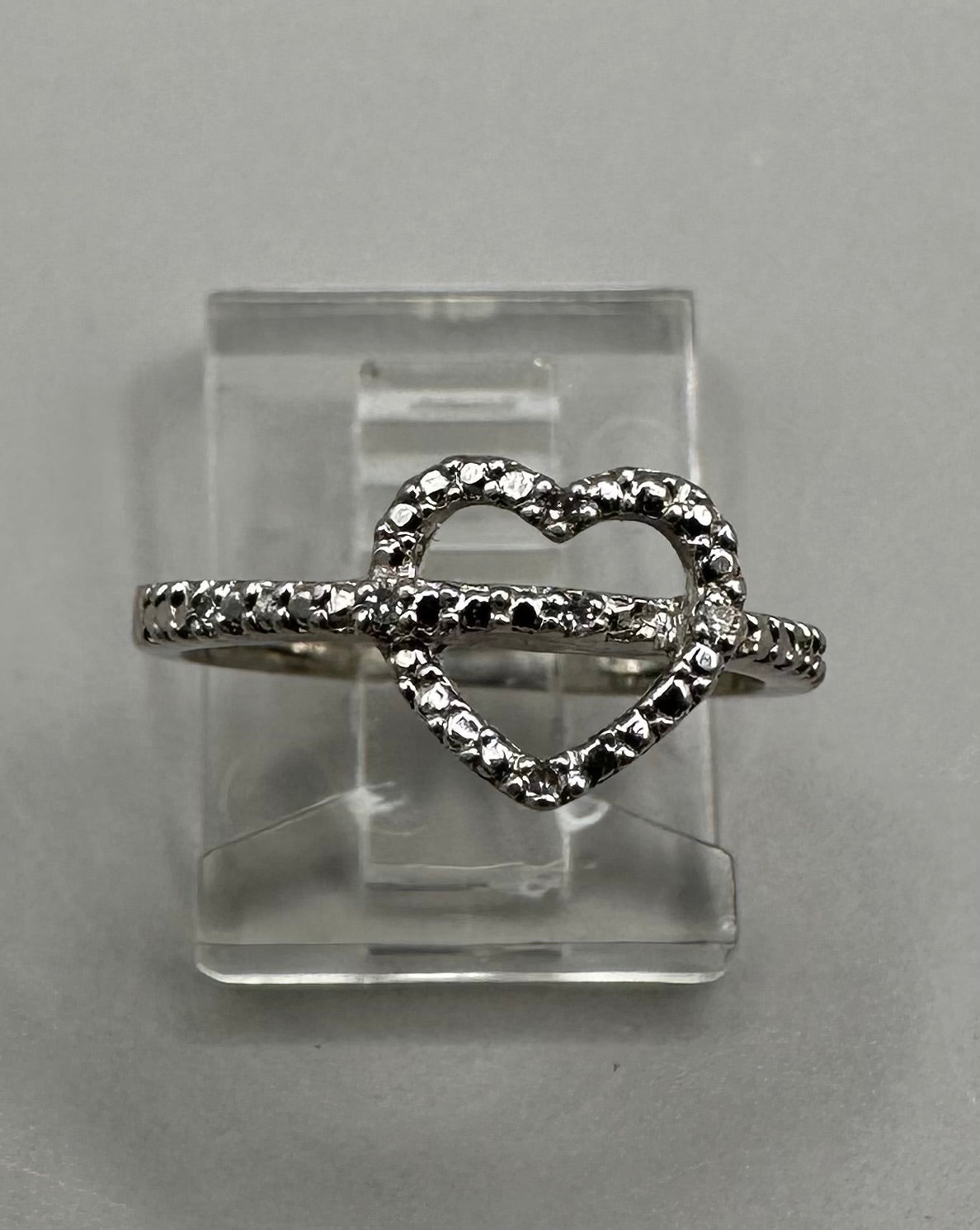 Heart Shaped Diamond White Gold Ring