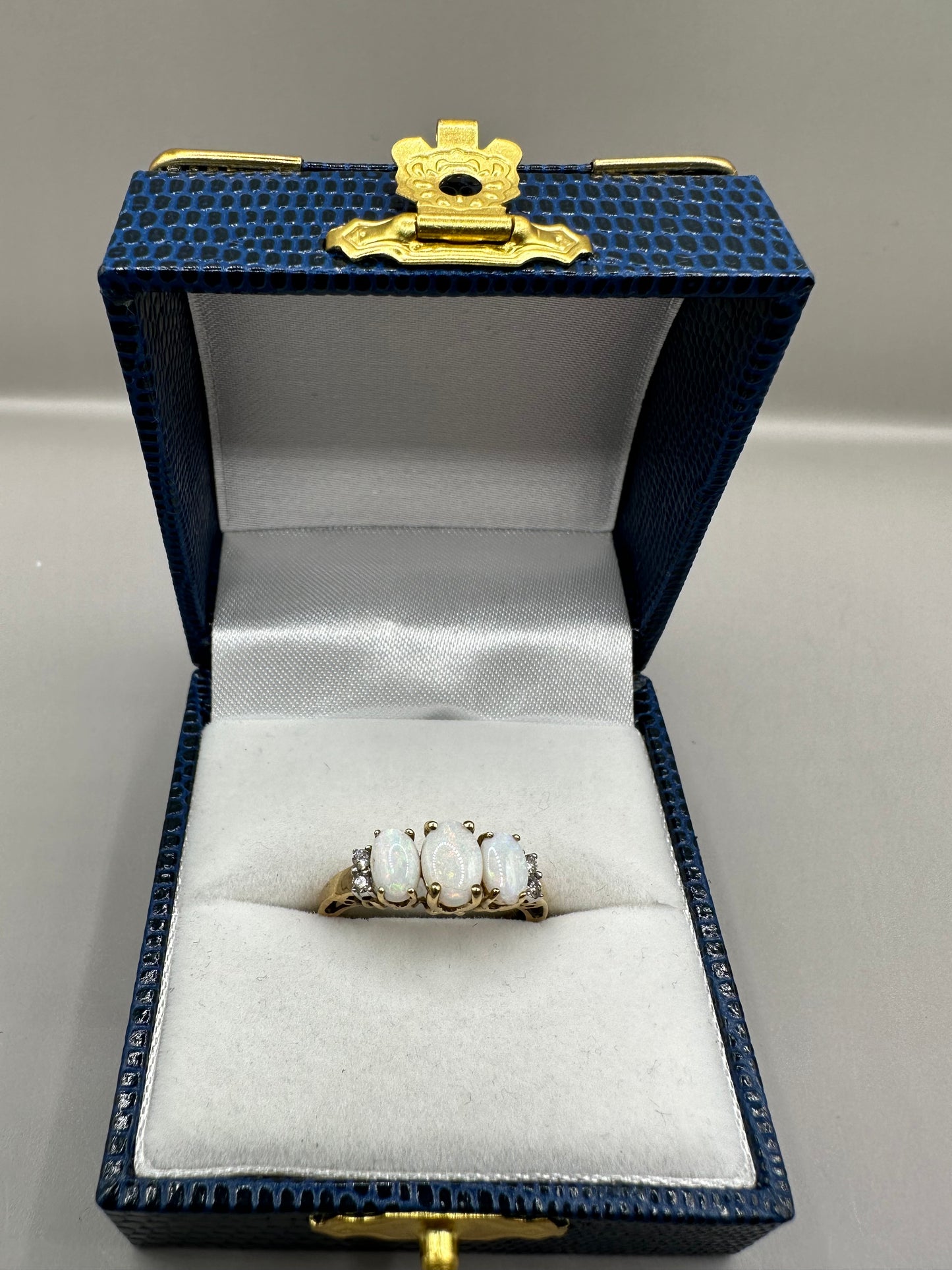 Opal and Diamond Yellow Gold Ring
