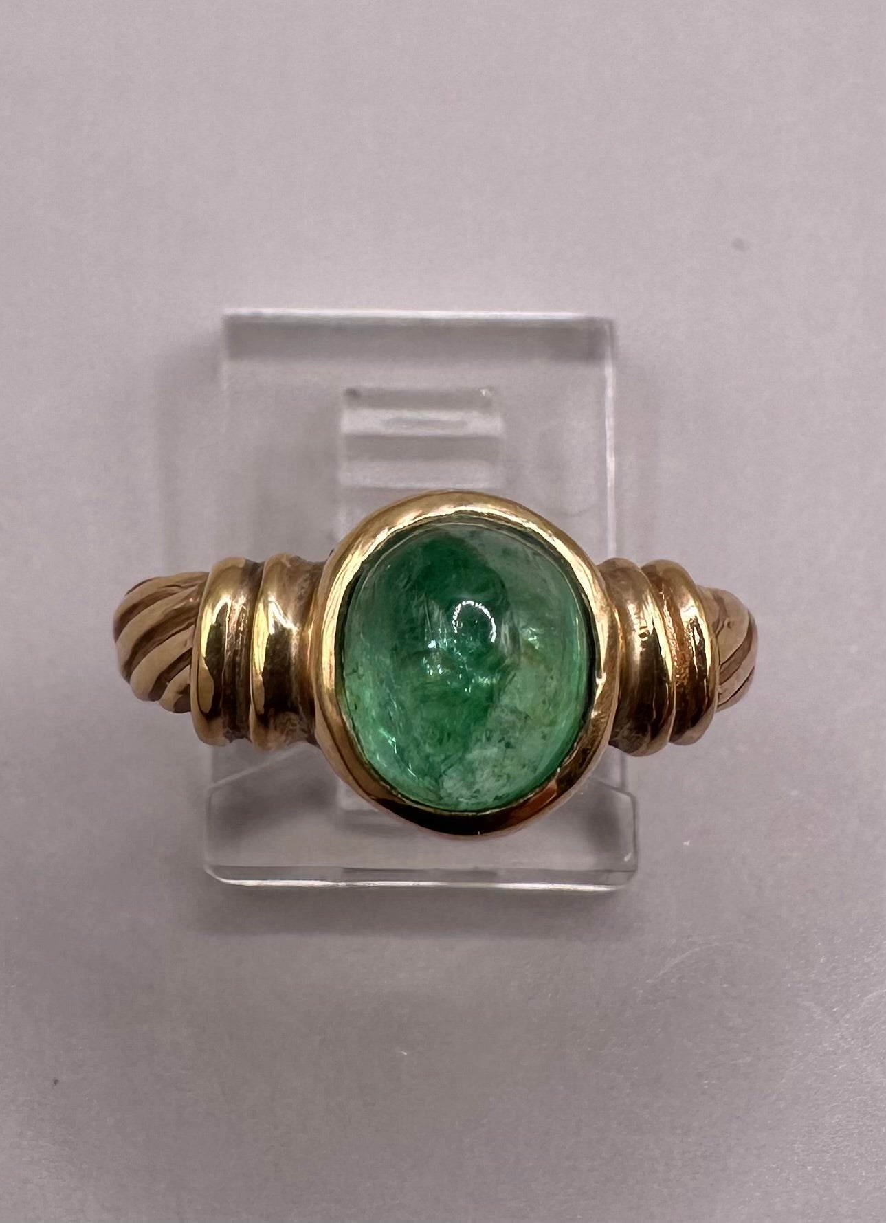 Oval Cabochon Yellow Gold Ring