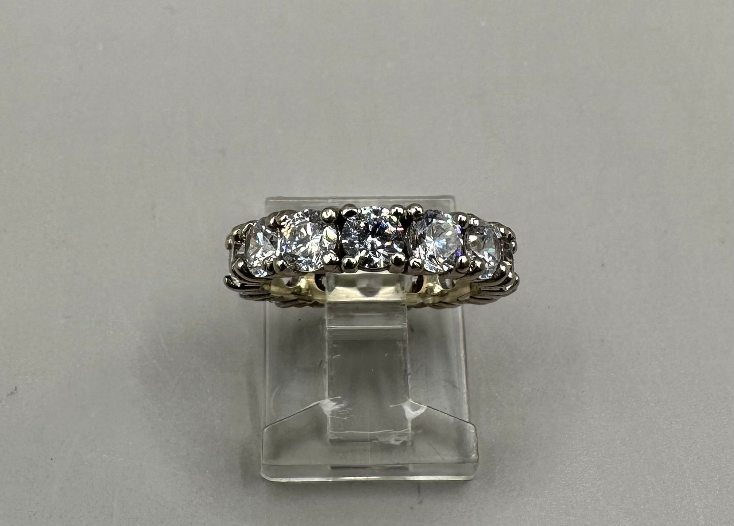 Cubic Eternity Band White Gold Ring