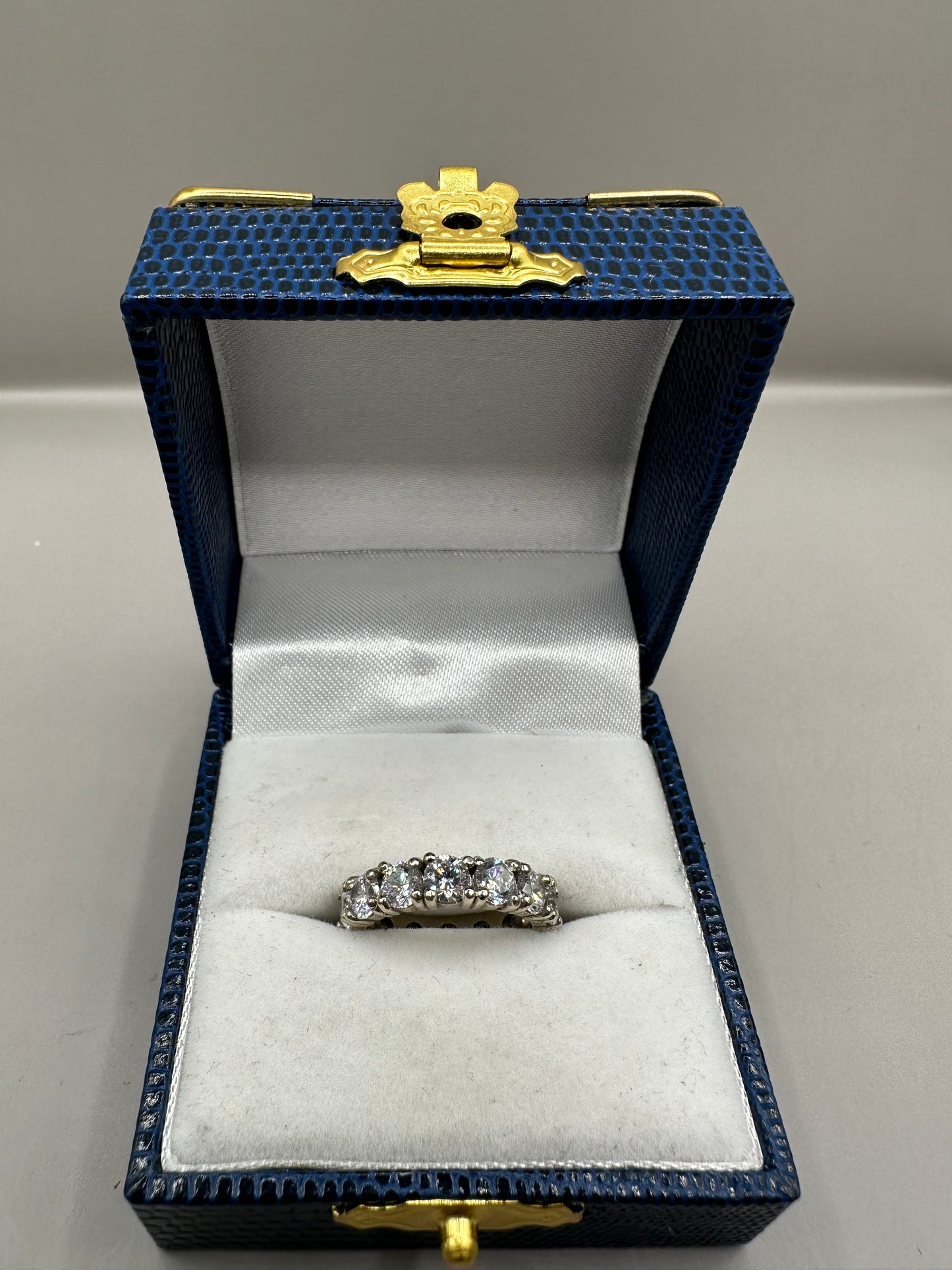 Cubic Eternity Band White Gold Ring