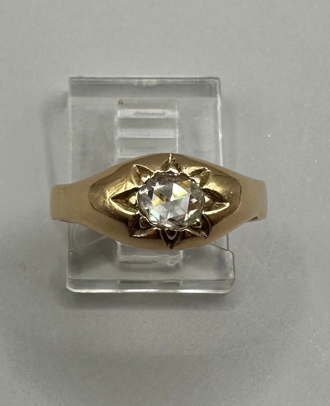 Miners Cut Diamond Yellow Gold Ring