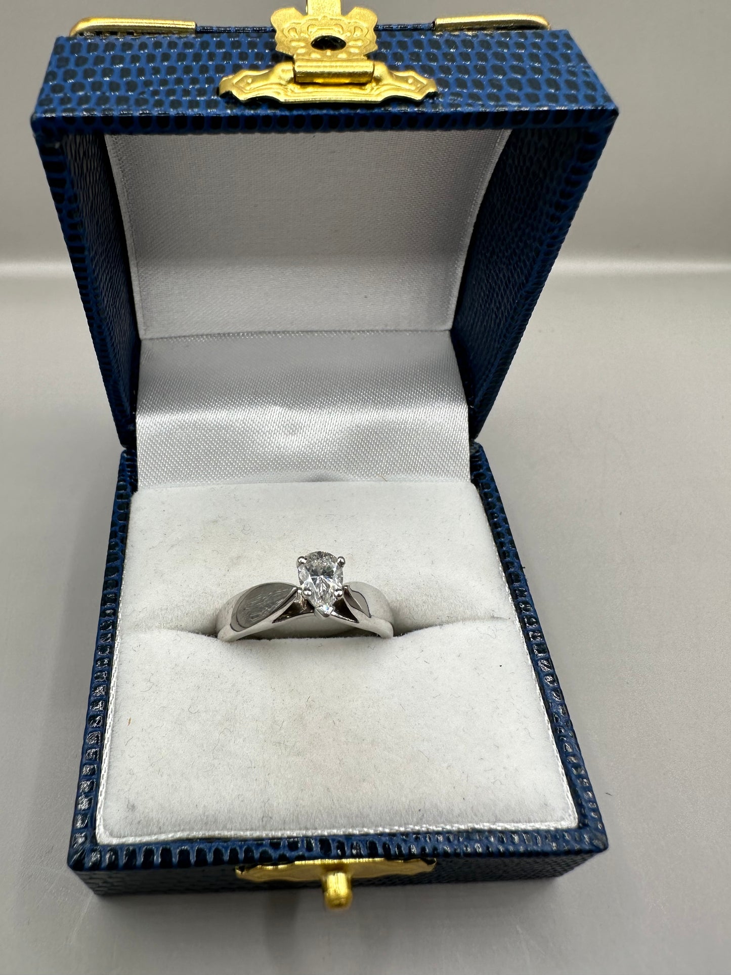 Pear Shaped Diamond White Gold Ring