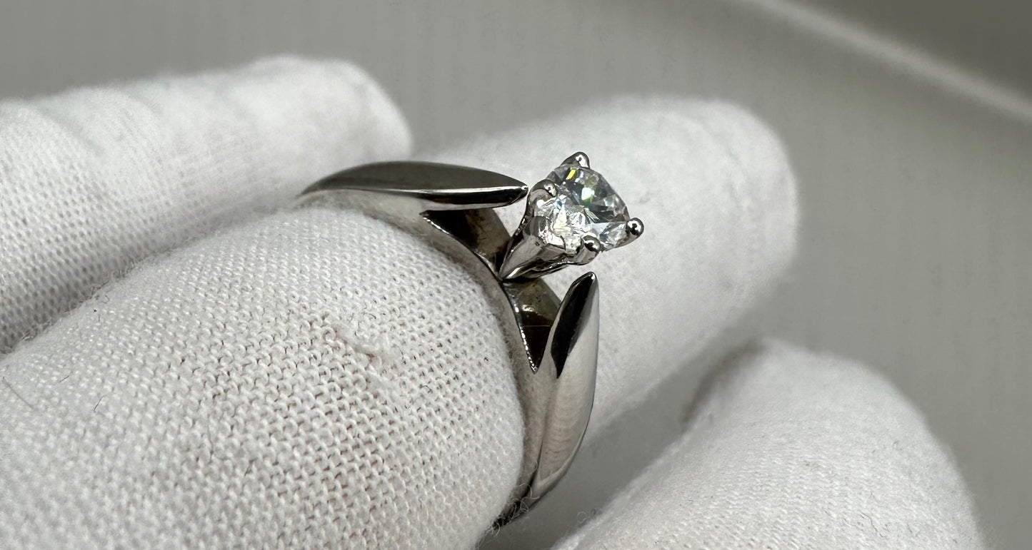 Pear Shaped Diamond White Gold Ring
