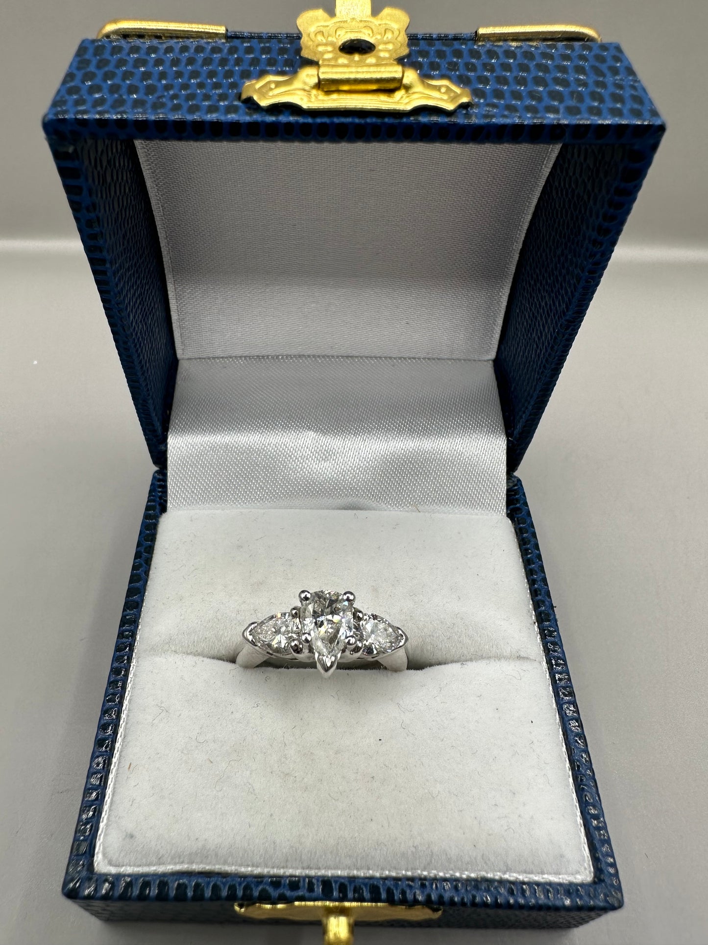 Pear Shaped White Gold Ring