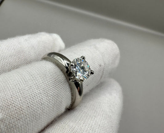Moissanite White Gold Ring