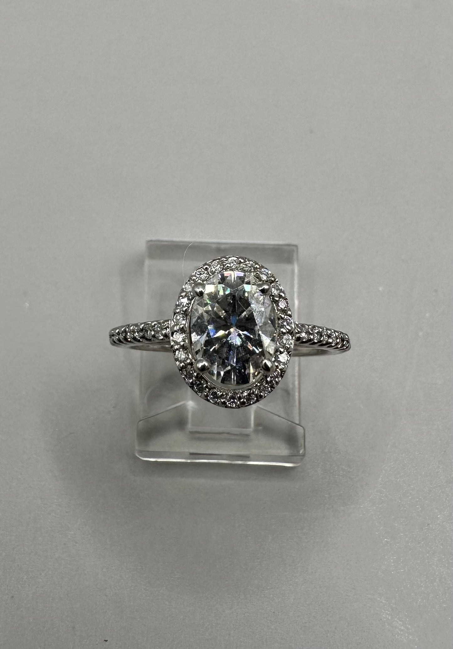 Oval Halo Diamond White Gold Ring
