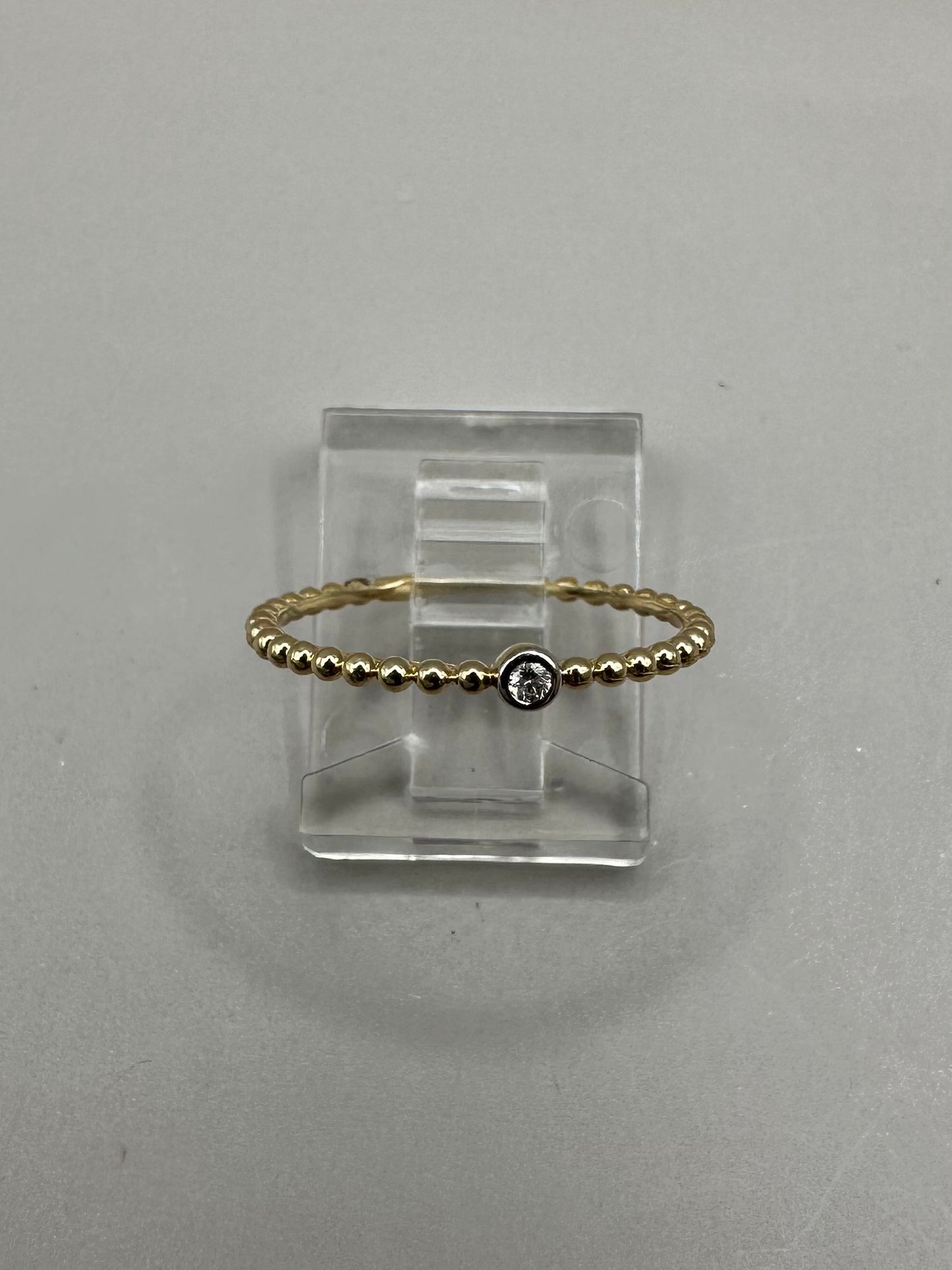 Stackable Diamond Yellow Gold Ring