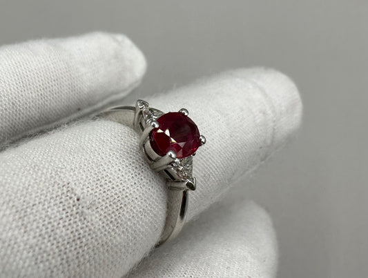 Ruby Diamond White Gold Ring