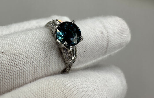 Sapphire Diamond White Gold Ring
