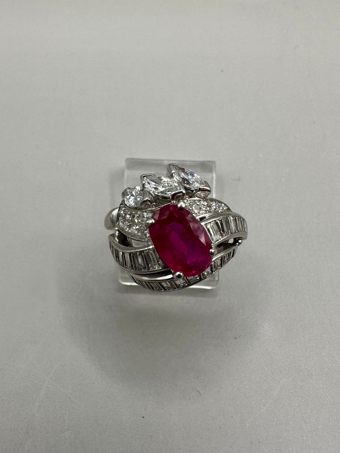 Ruby and Diamond Platinum Ring