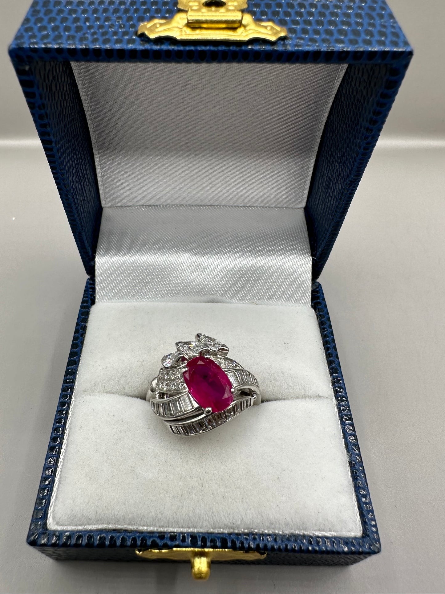 Ruby and Diamond Platinum Ring