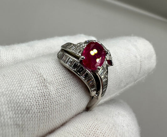 Ruby and Diamond Platinum Ring