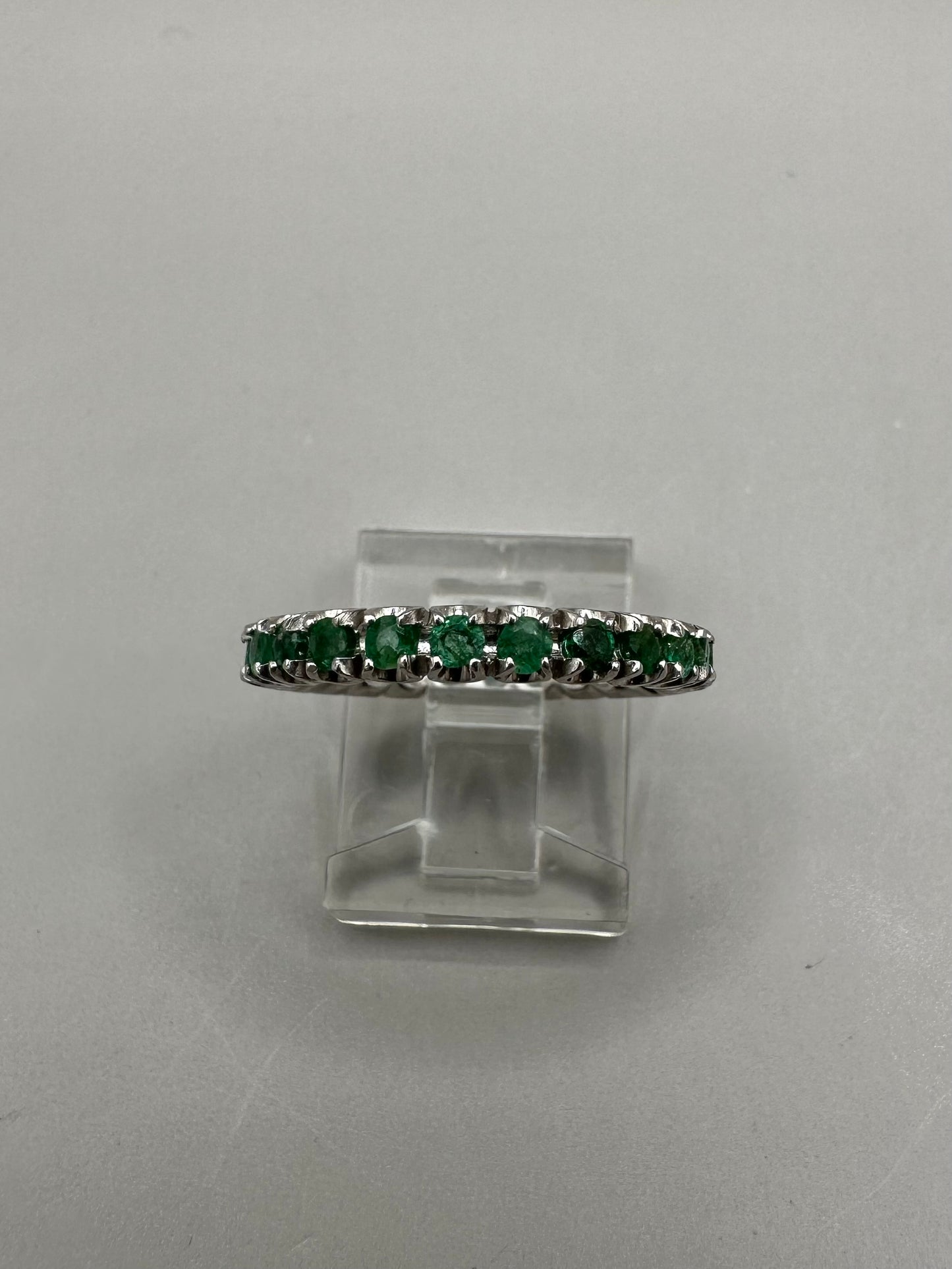 Emerald Eternity Band White Gold Ring