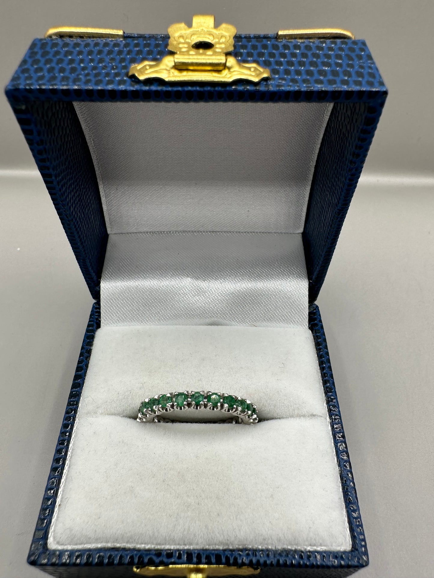 Emerald Eternity Band White Gold Ring