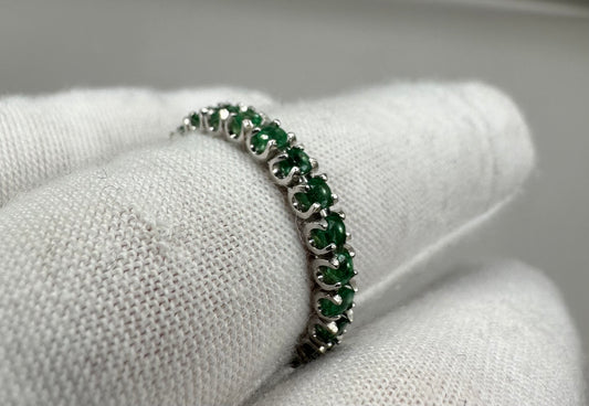 Emerald Eternity Band White Gold Ring
