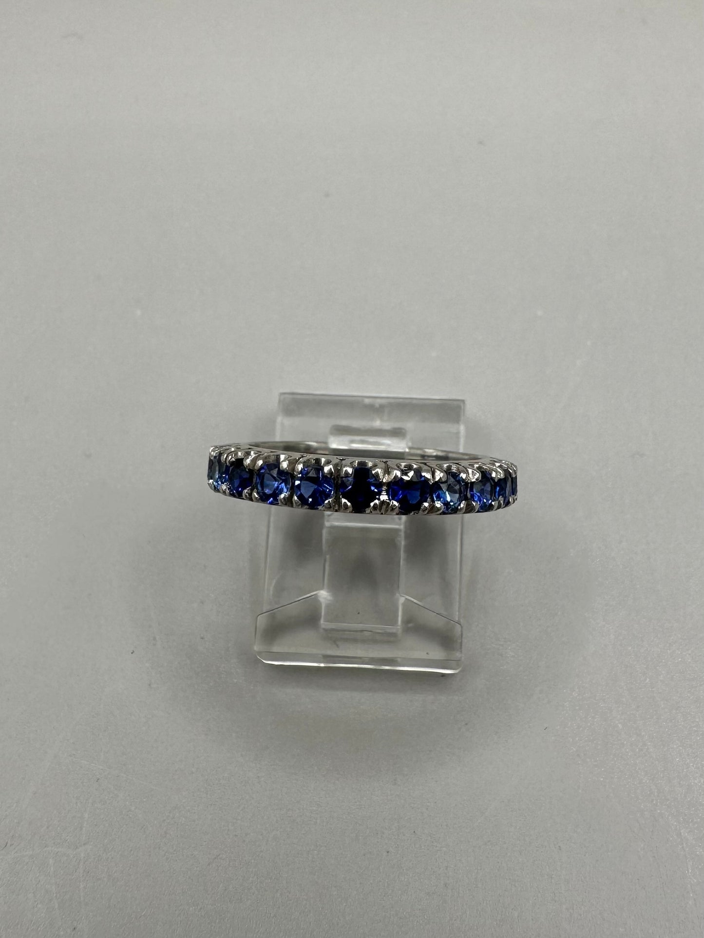 Sapphire Eternity Band White Gold Ring