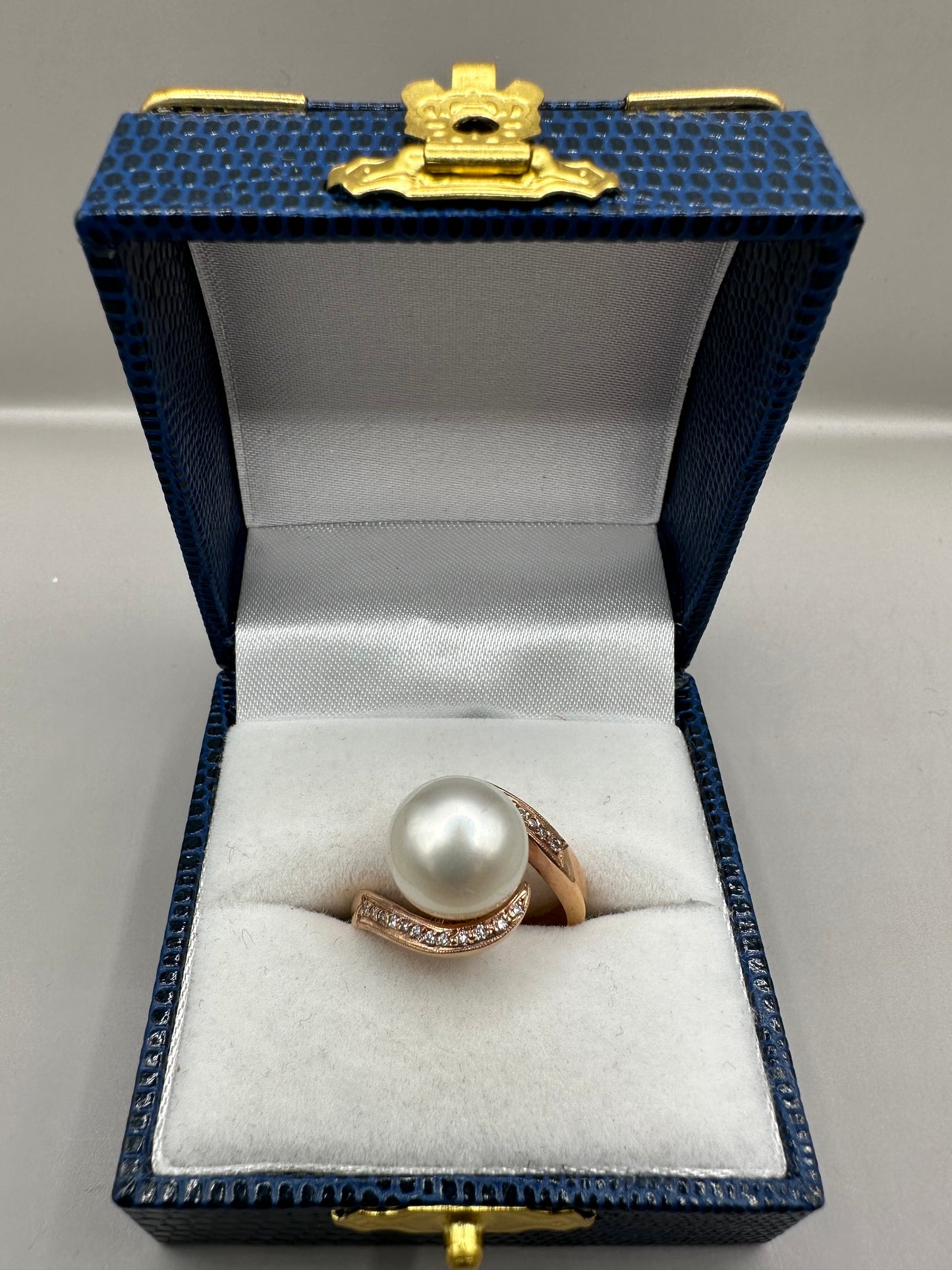 Pearl and Diamond Rose Gold Ring