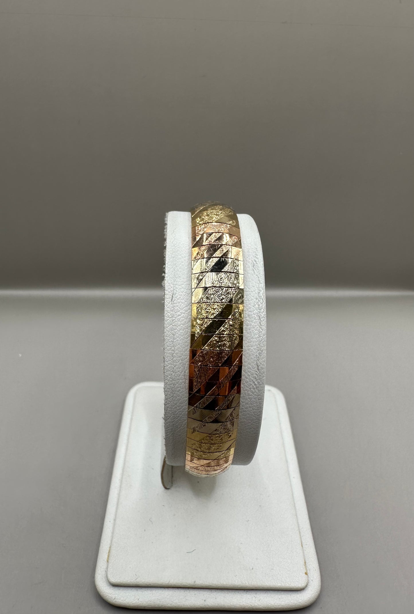 Tri Colour Omega Styler Gold Bracelet