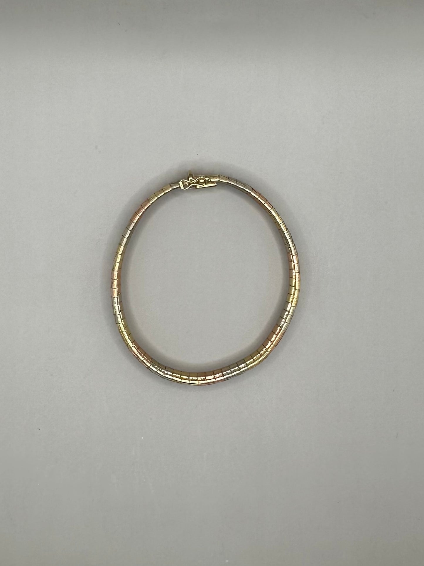 Tri Colour Omega Styler Gold Bracelet