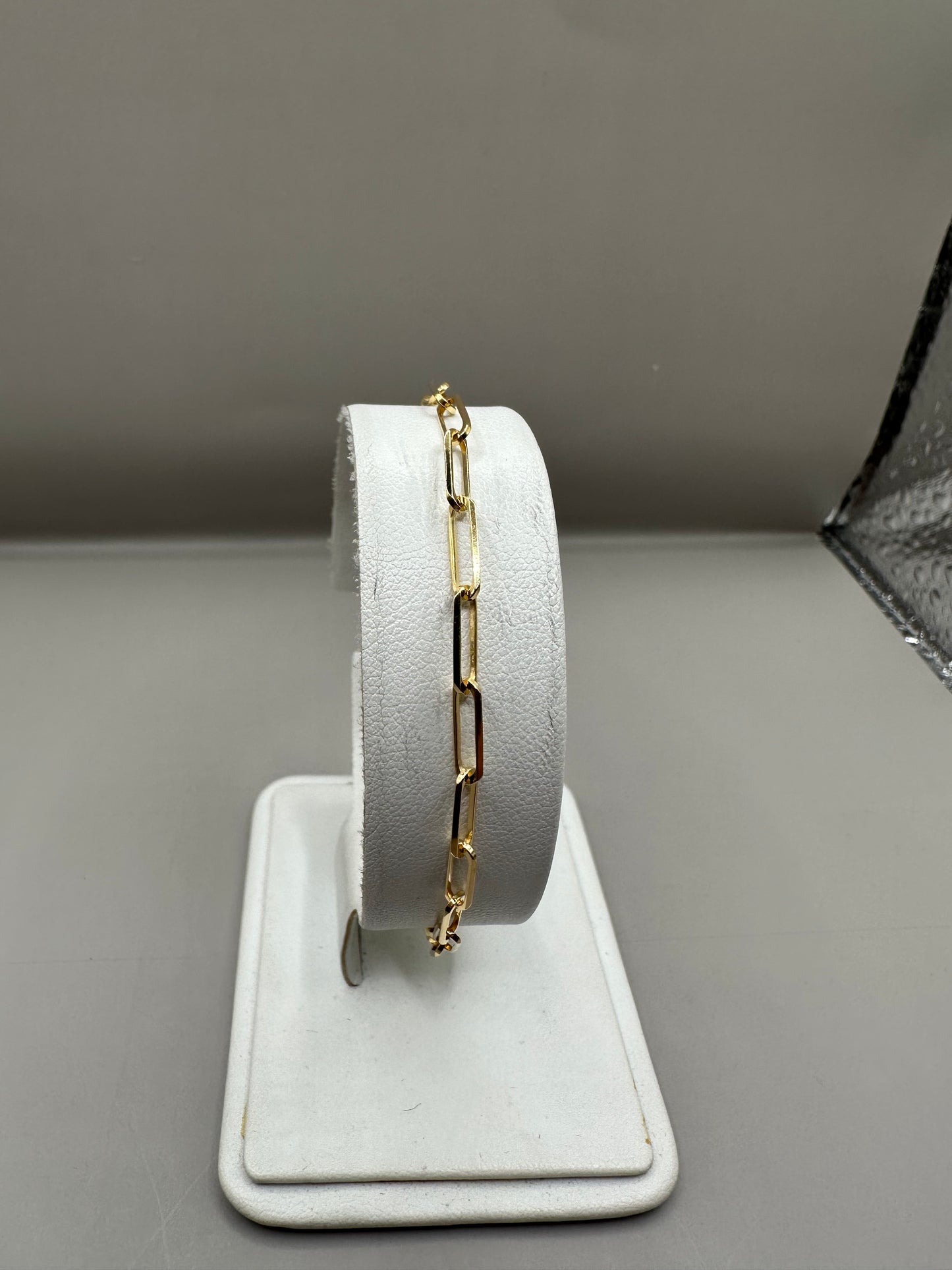 Paper Clip Yellow Gold Bracelet