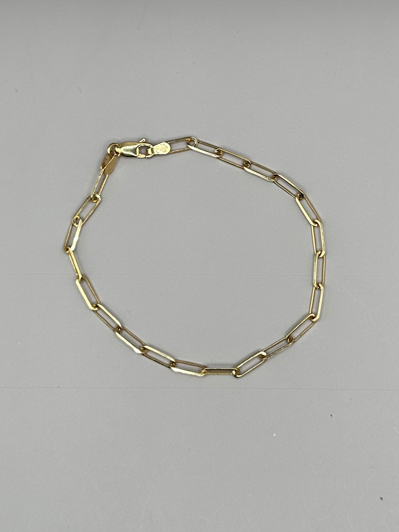 Paper Clip Yellow Gold Bracelet