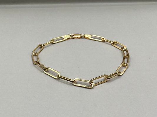 PaperClip Yellow Gold Bracelet