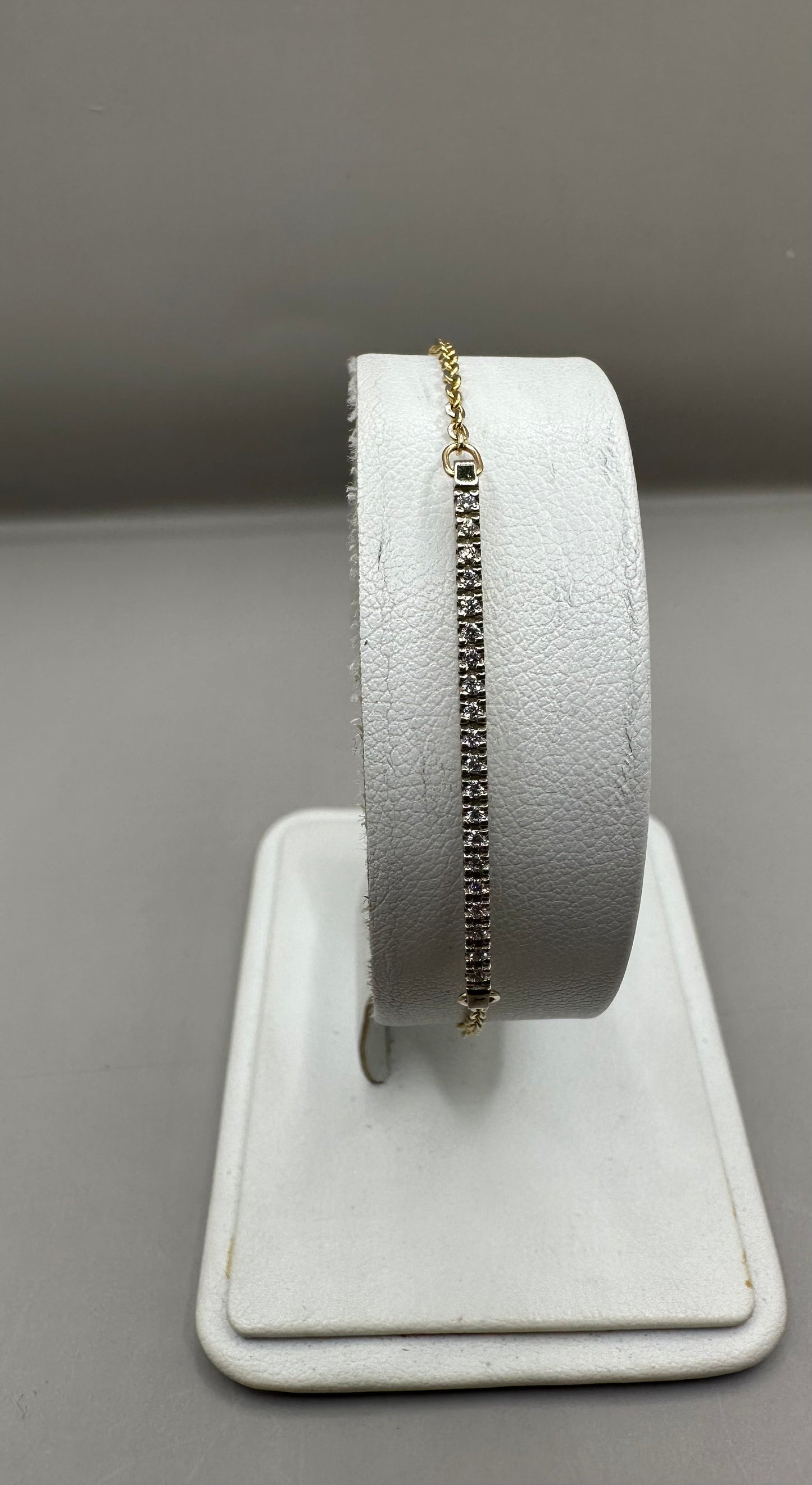 Diamond Bar Yellow Gold Bracelet