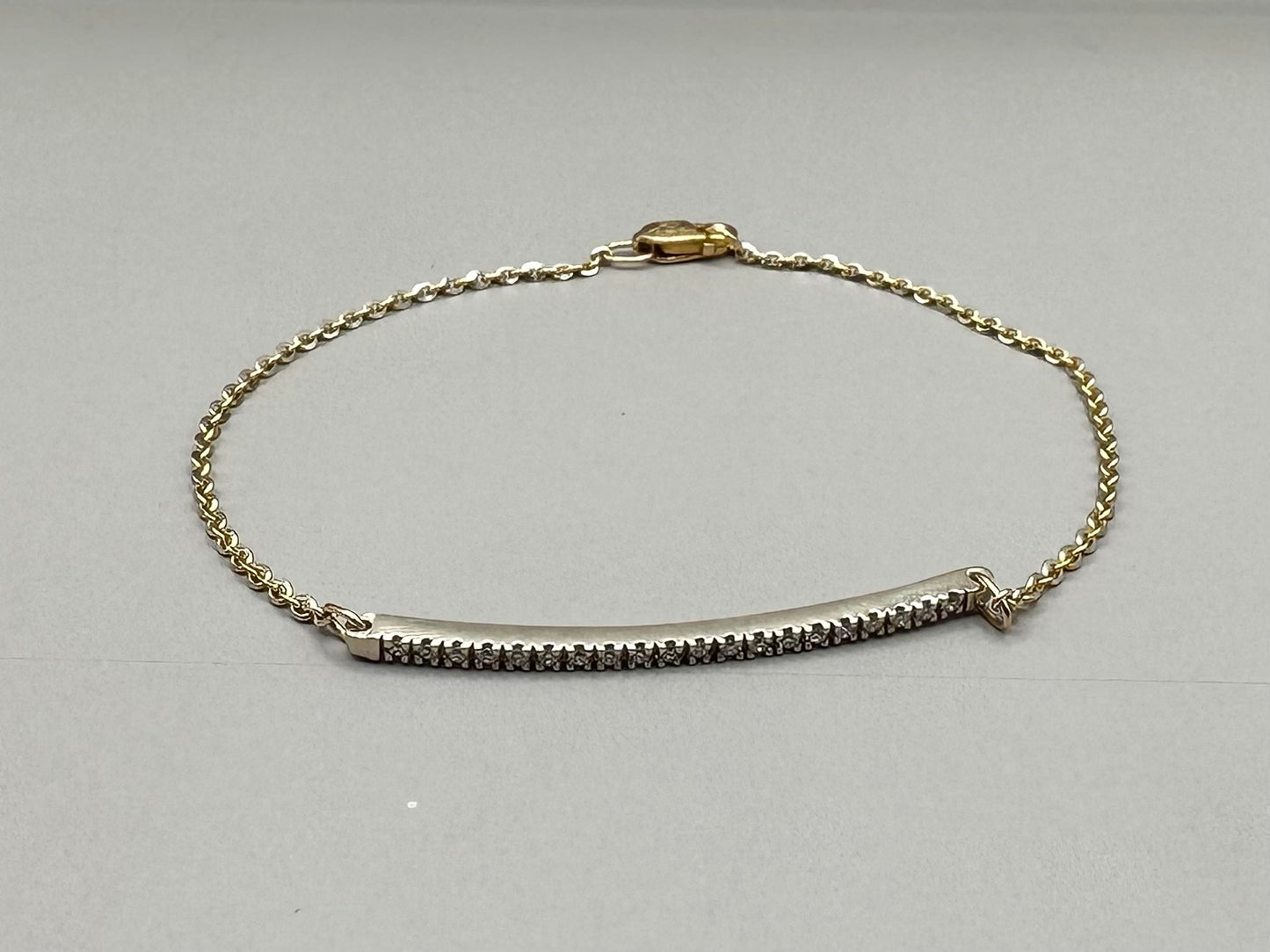 Diamond Bar Yellow Gold Bracelet