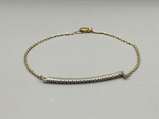 Diamond Bar Yellow Gold Bracelet