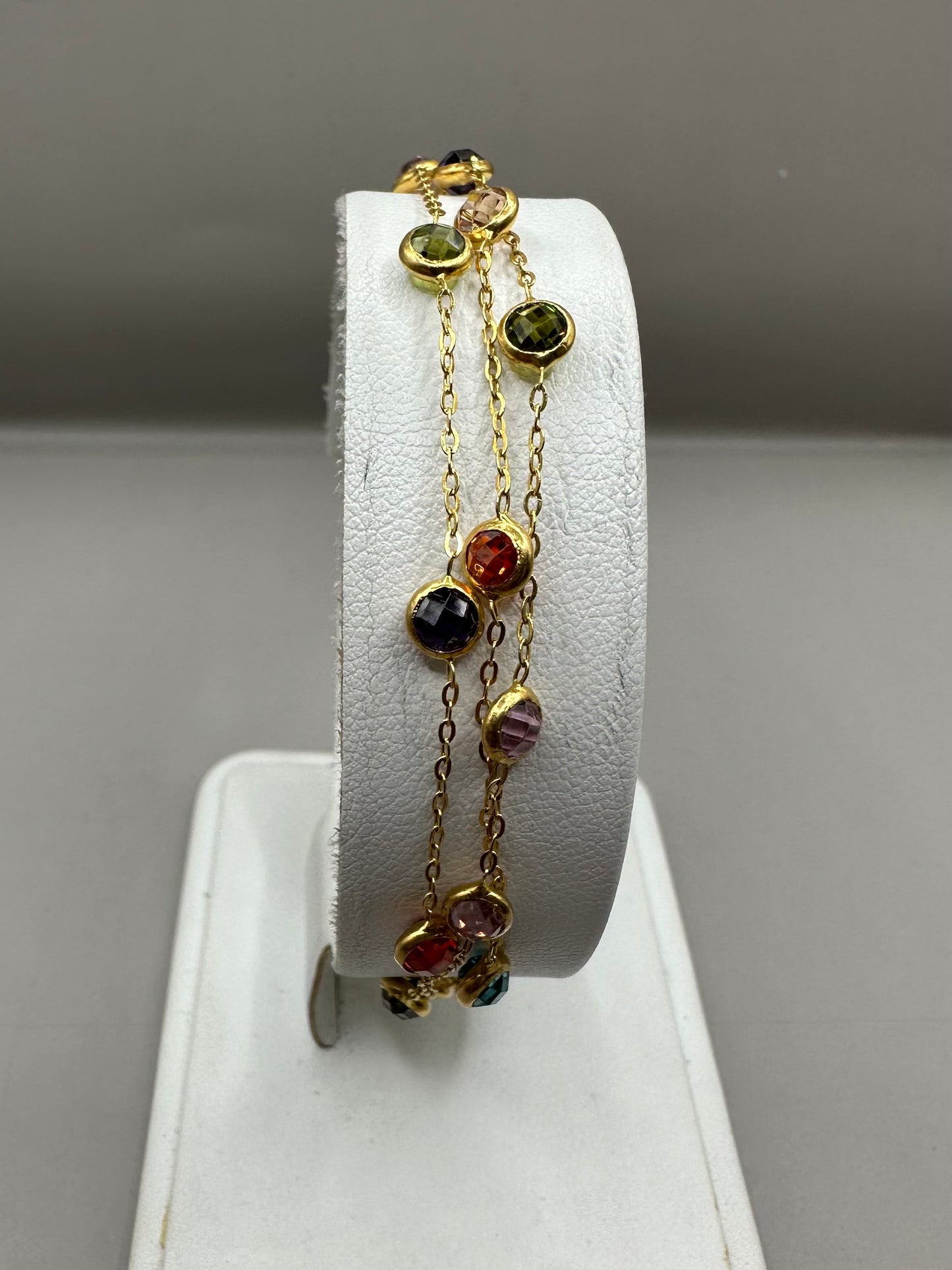 Colour Stone Yellow Gold Bracelet