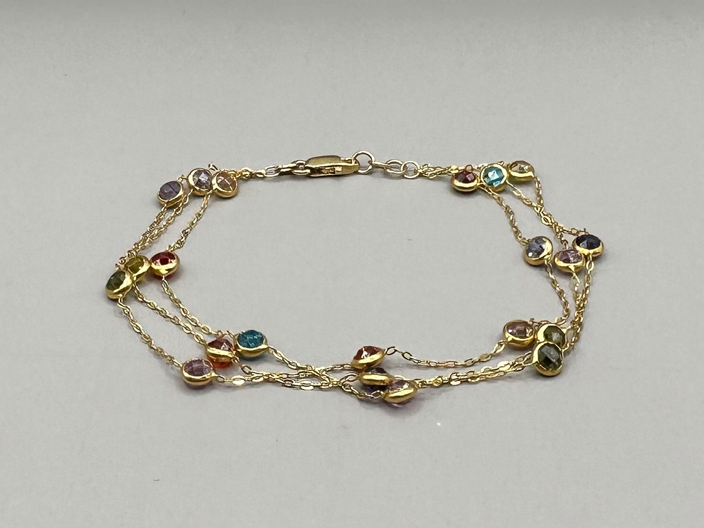 Colour Stone Yellow Gold Bracelet