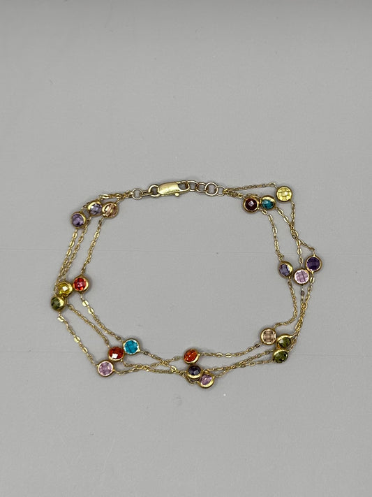 Colour Stone Yellow Gold Bracelet