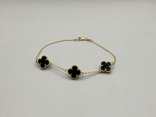 Four Leaf Clover Yellow Gold Bracelet