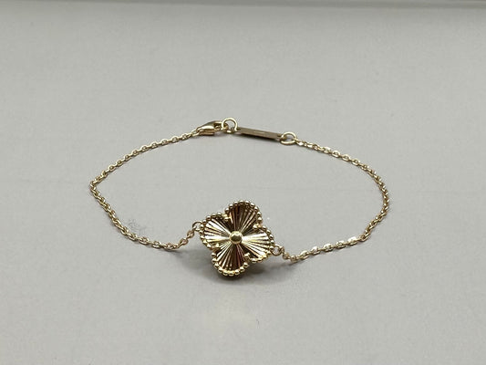 Four Leaf Clover Yellow Gold Bracelet