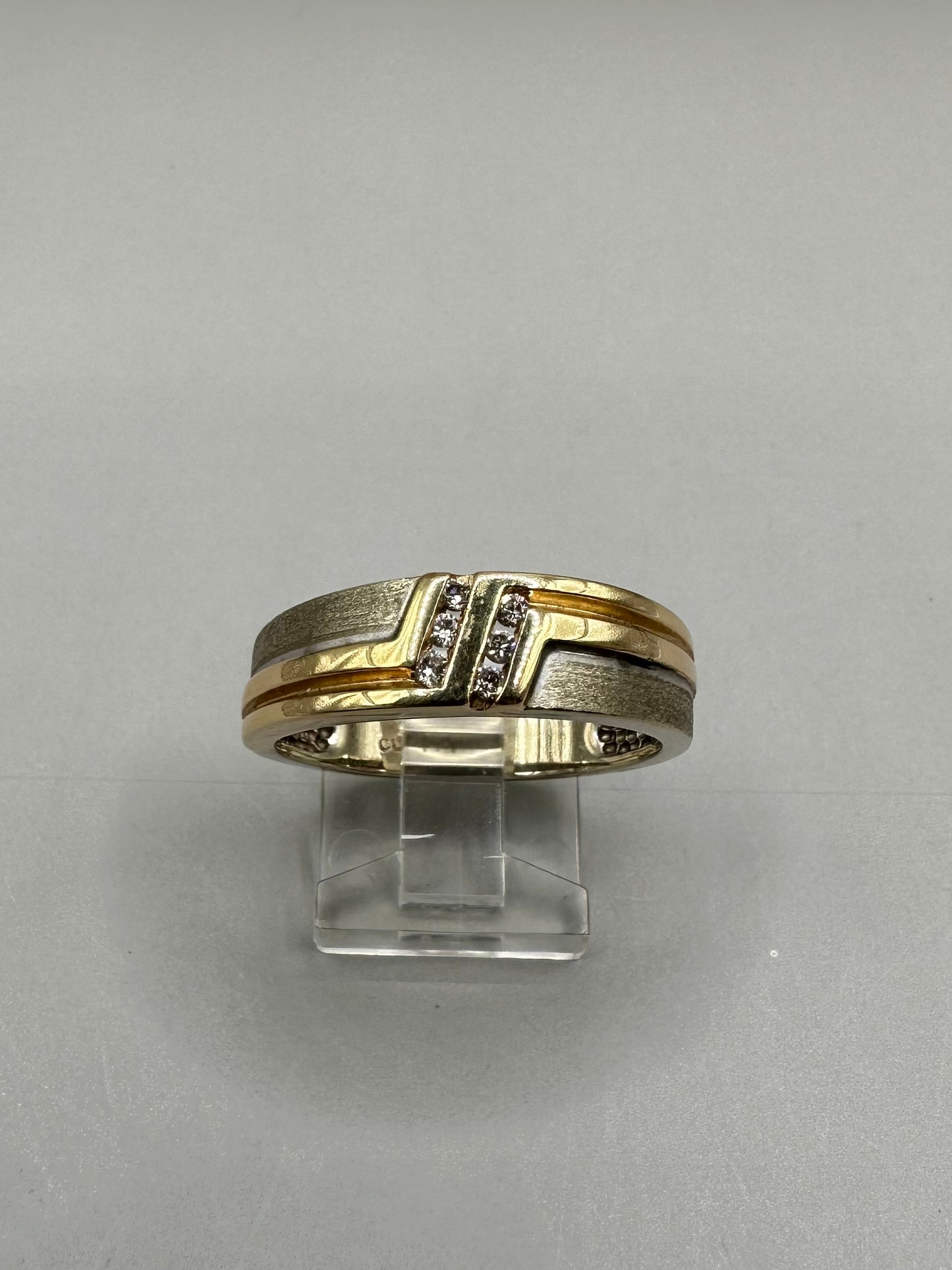 Two Tone Yellow Gold Diamond Ring