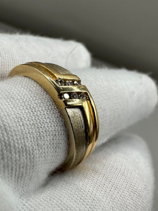 Two Tone Yellow Gold Diamond Ring