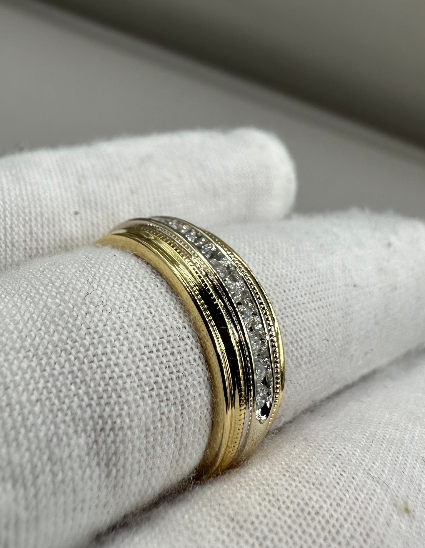 Diamond Yellow Gold Wedding Band