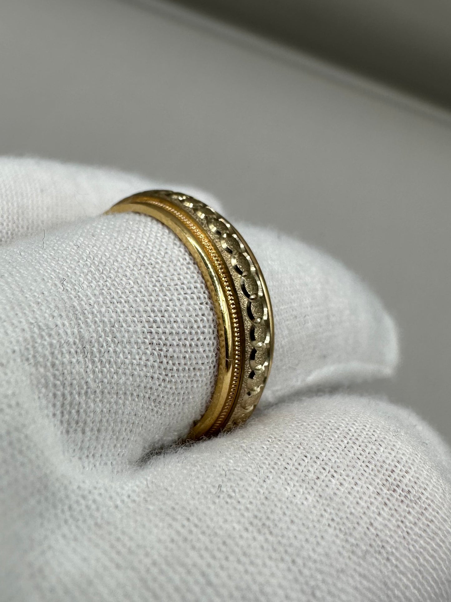 Two Tone Gold Wedding Band